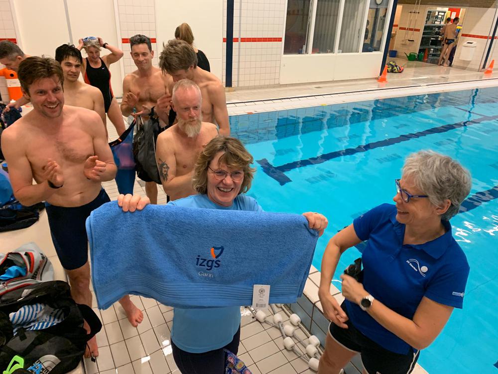 Carin bedankt voor de zwemtrainingen!