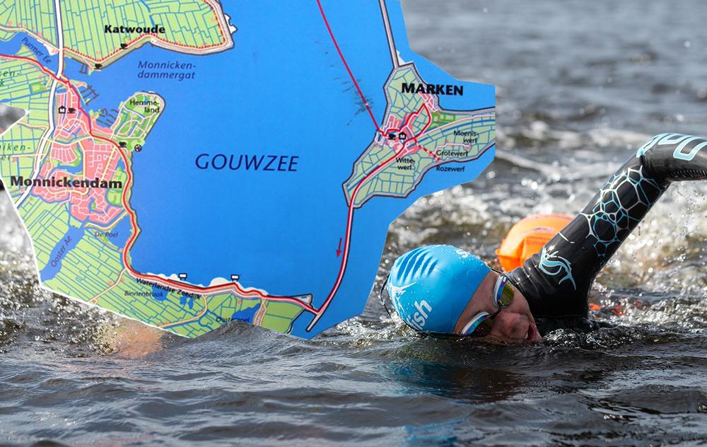 Zwemmen over de Gouwzee